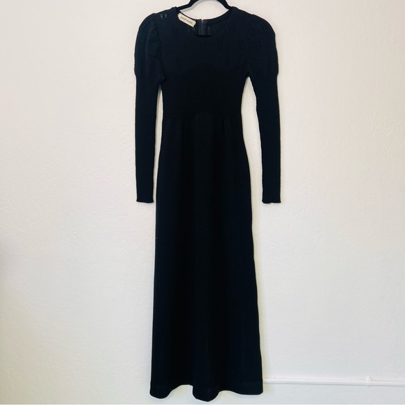 Stunning Joseph Magnin Black Knit Dress Size 5 - Picture 1 of 12